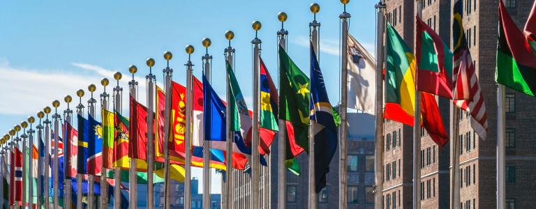 Flags outside in Manhattan 