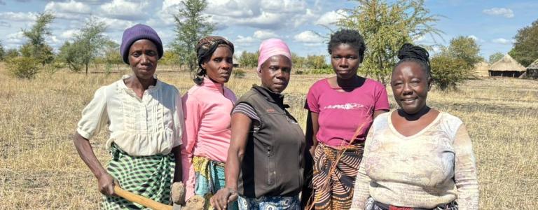 A group of women from the Nsongwe community who have been working to restore the river.