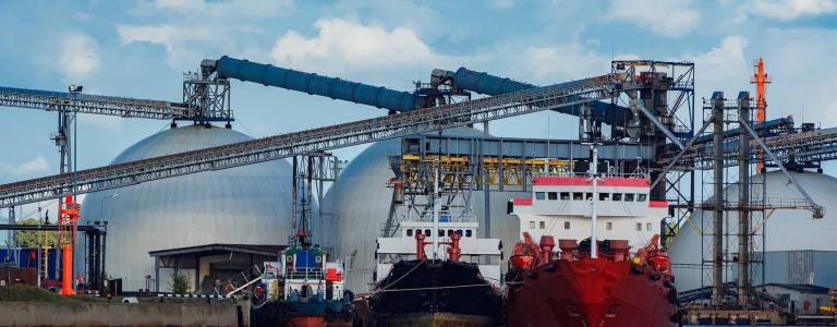 An LNG shipping port. 