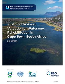 Sustainable Asset Valuation of Waterway Rehabilitation in Cape Town, South Africa, report cover showing a city surrounded by water.