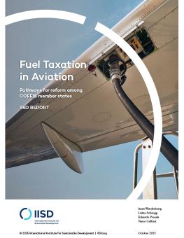 Fuel Taxation in Aviation report cover showing the wing of an aircraft.