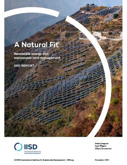A Natural Fit report cover showing dozens of solar panels scattered across a hillside.