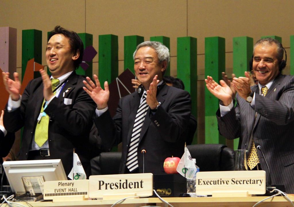 Applauding delegates