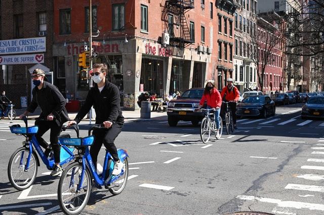 Cyclers riding in the city 