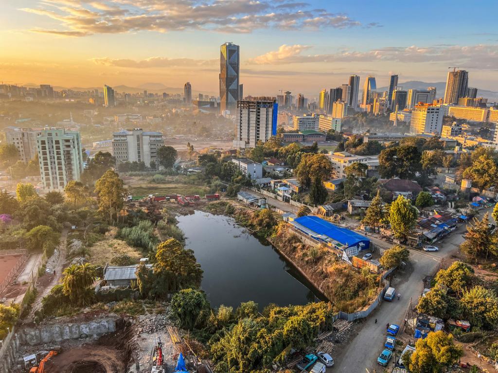 Aerial view of city