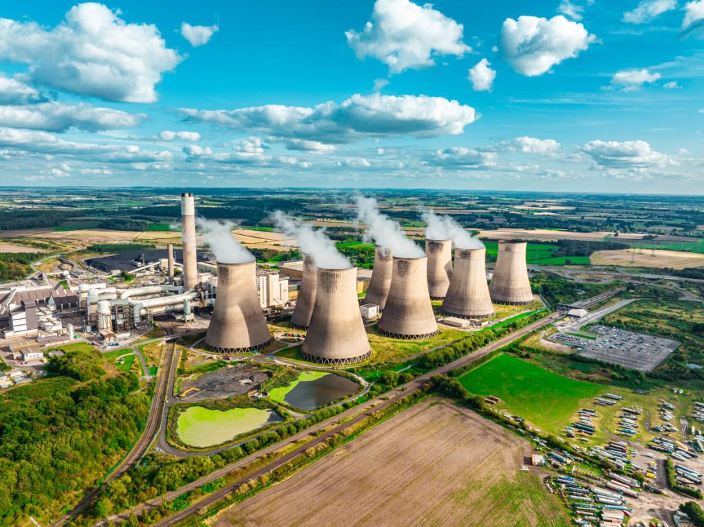 An aerial view of Ratcliffe-on-Soar power station