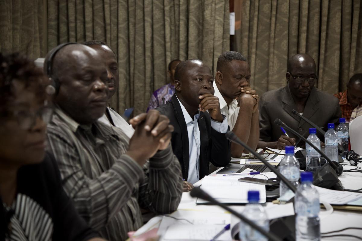 Participants listen during a group discussion